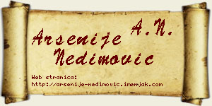 Arsenije Nedimović vizit kartica